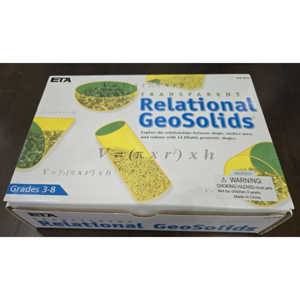 Transparent Relational GeoSolids Geometry Teaching Tool Grades 3-8 ETA